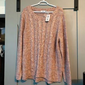 BNWT Ricki’s XXL Pink Cable Knit Open Knit Sweater